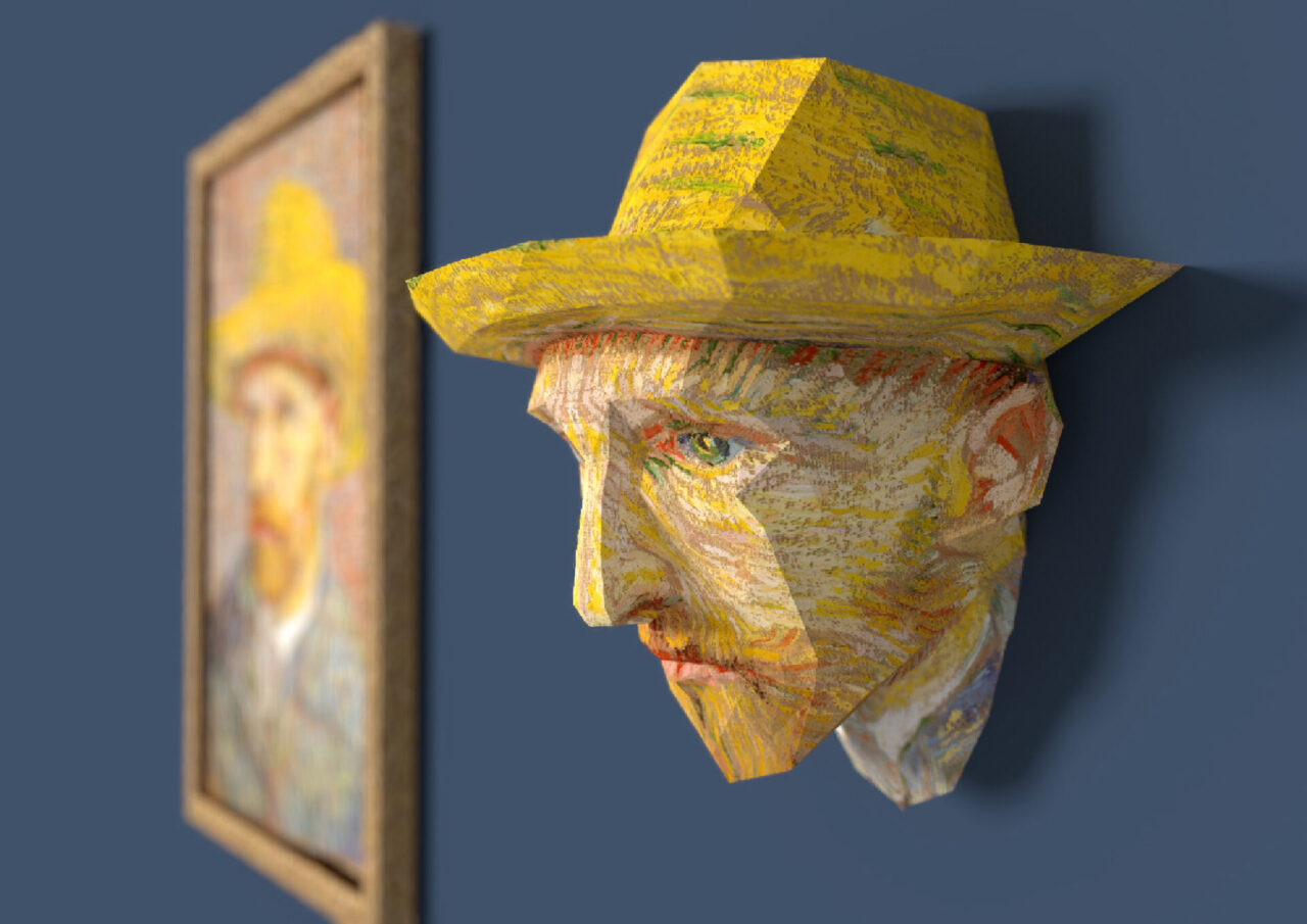Van Gogh Self-Portrait with Straw Hat Paper Craft
